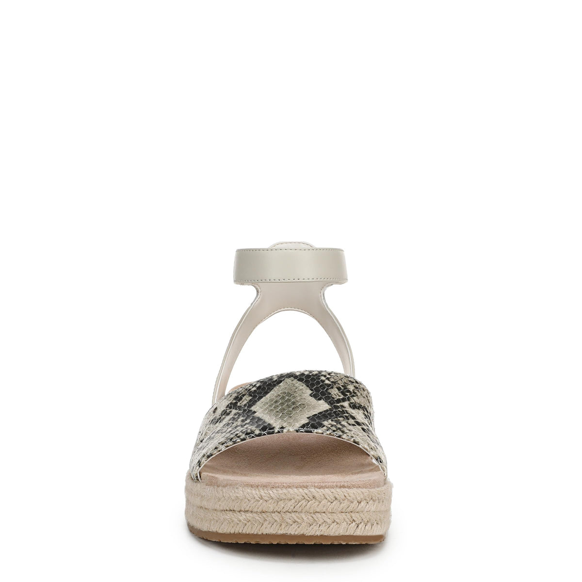 Cream Snake Embossed Leather