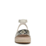 Cream Snake Embossed Leather
