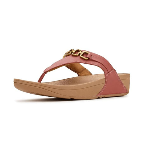 FitFlop Lulu Square-Chain Leather Toe-Post Women's