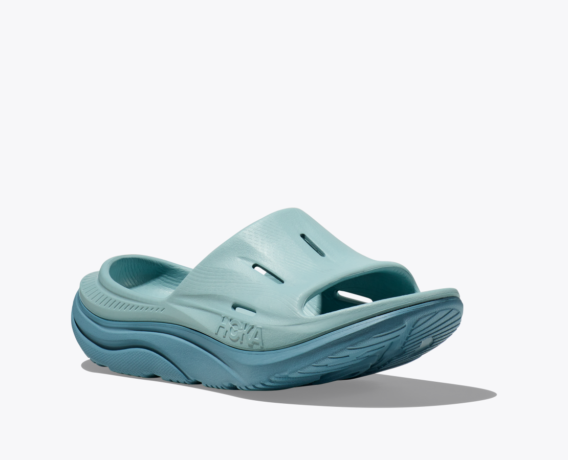 HOKA Ora Recovery Slide S Unisex – Atlantis / Blue Coral