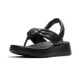FitFlop F-Mode Knot Soft-Leather Back-Strap Women's – Black