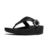 FitFlop Lulu Crystal Buckle Toe-Post Women's – All Black