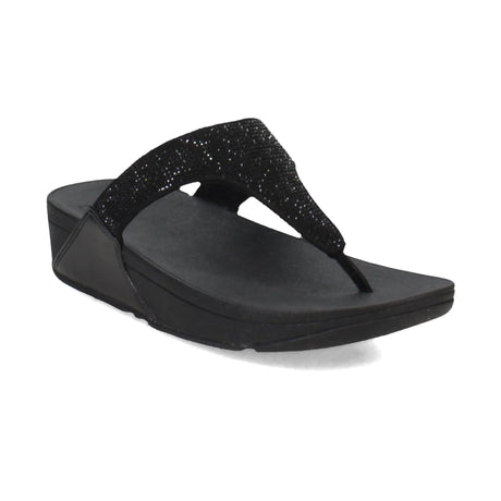 FitFlop Lulu Crystal Embellished Toe-Post Women's – All Black