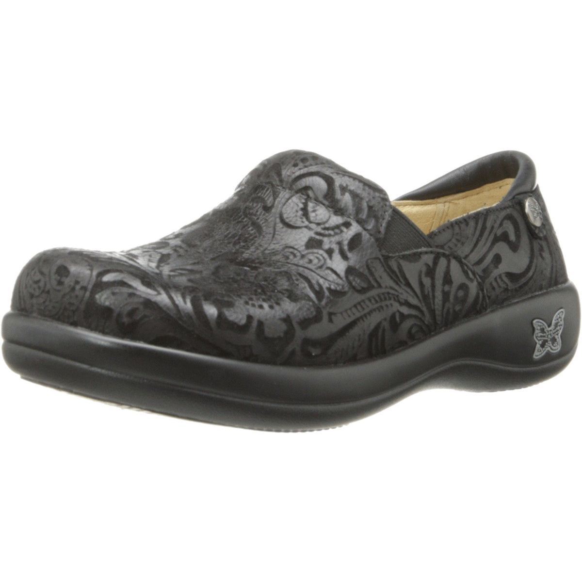 Alegria Keli Womens Black Embossed Paisley